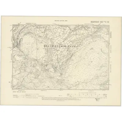 1903 Map of Brecknockshire XLVIII.NW, 1905 Print