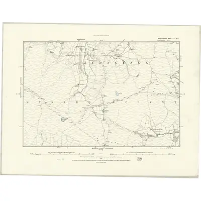 1886 Map of Brecknockshire XV.NE, 1888 Print