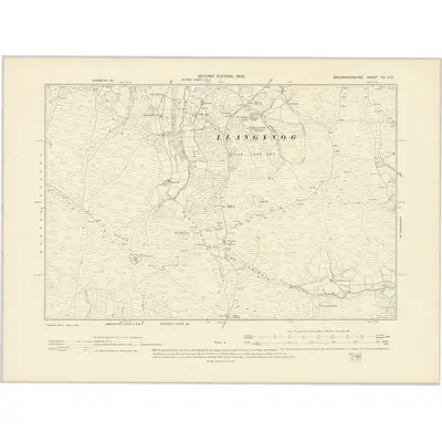 1903 Map of Brecknockshire XV.NE, 1905 Print