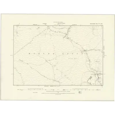 1886 Map of Brecknockshire XV.NW, 1888 Print