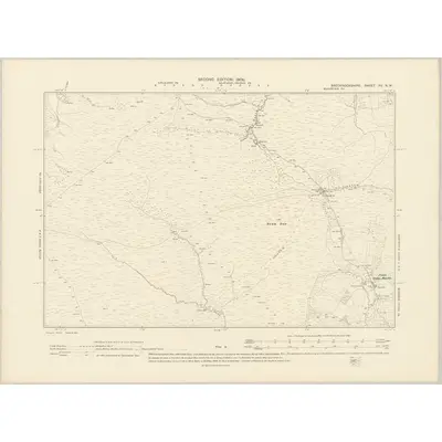 1903 Map of Brecknockshire XV.NW, 1906 Print