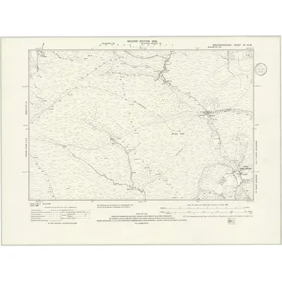 1903 Map of Brecknockshire XV.NW, 1936 Print