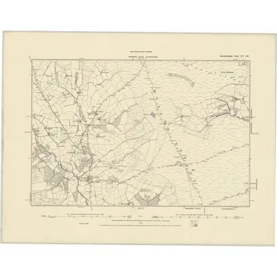 1886 Map of Brecknockshire XV.SE, 1887 Print