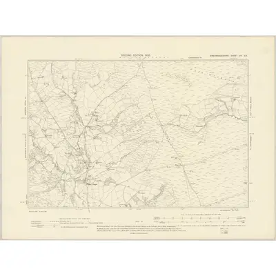 1903 Map of Brecknockshire XV.SE, 1905 Print