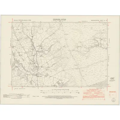 1948 Map of Brecknockshire XV.SE, 1952 Print