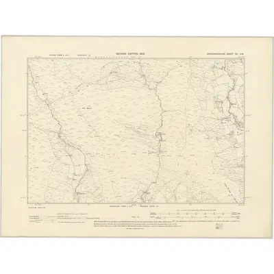 1903 Map of Brecknockshire XV.SW, 1905 Print