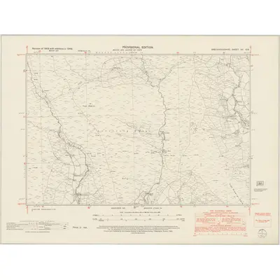1948 Map of Brecknockshire XV.SW, 1952 Print