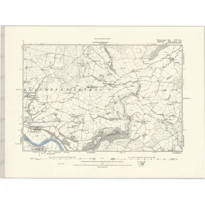 1887 Map of Brecknockshire XVI.NE, 1888 Print