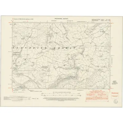 1948 Map of Brecknockshire XVI.NE, 1952 Print
