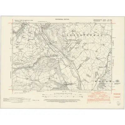1948 Map of Brecknockshire XVI.SE, 1952 Print