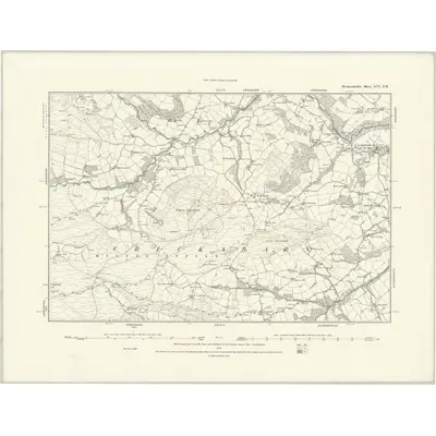 1887 Map of Brecknockshire XVI.SW, 1888 Print
