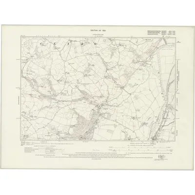 1927 Map of Brecknockshire XVII.NE, 1932 Print