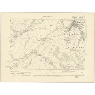 1903 Map of Brecknockshire XVII.SE, 1905 Print