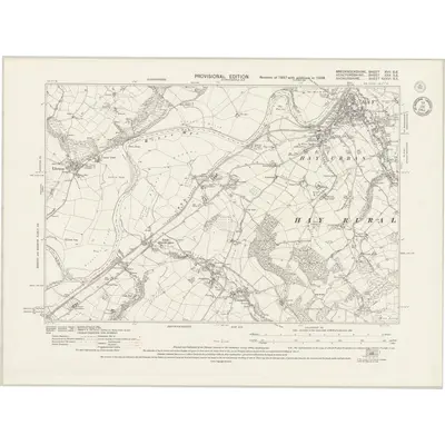 1938 Map of Brecknockshire XVII.SE, 1943 Print