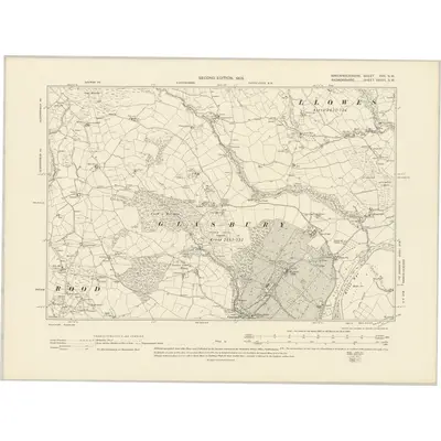 1903 Map of Brecknockshire XVII.SW, 1905 Print