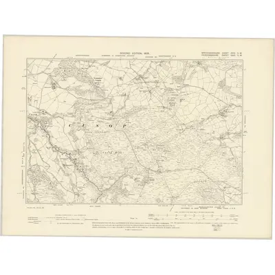 1903 Map of Brecknockshire XVIII.SW, 1905 Print