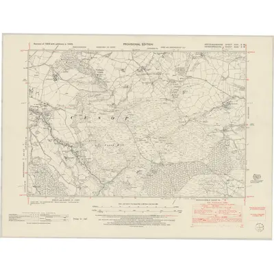 1945 Map of Brecknockshire XVIII.SW, 1953 Print