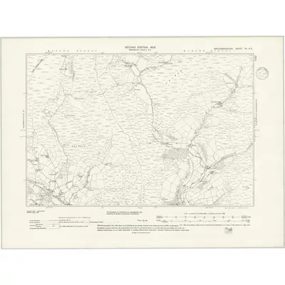 1903 Map of Brecknockshire XX.NE, 1938 Print