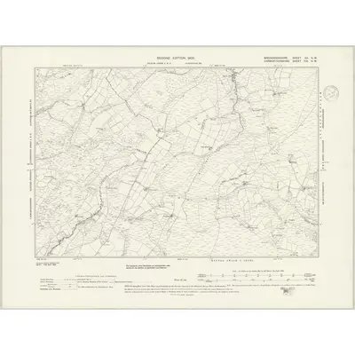 1903 Map of Brecknockshire XX.NW, 1937 Print