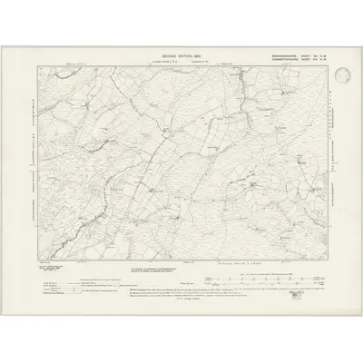 1903 Map of Brecknockshire XX.NW, 1946 Print
