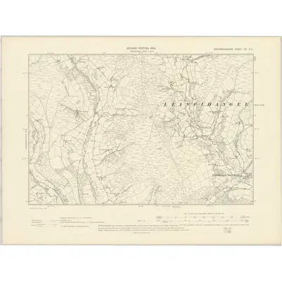 1903 Map of Brecknockshire XX.SE, 1905 Print