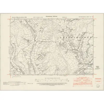 1948 Map of Brecknockshire XX.SE, 1952 Print