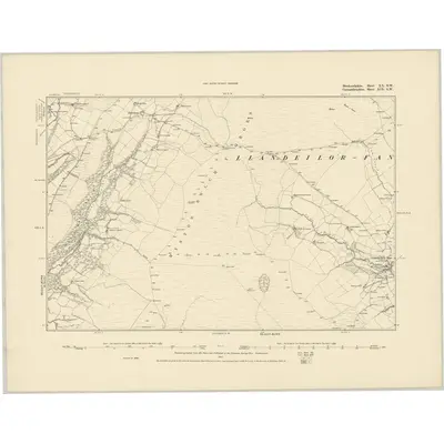 1886 Map of Brecknockshire XX.SW, 1887 Print