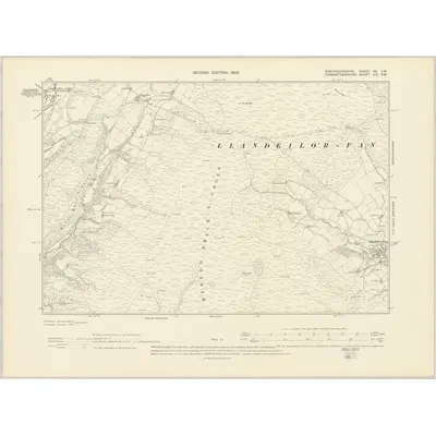 1903 Map of Brecknockshire XX.SW, 1905 Print