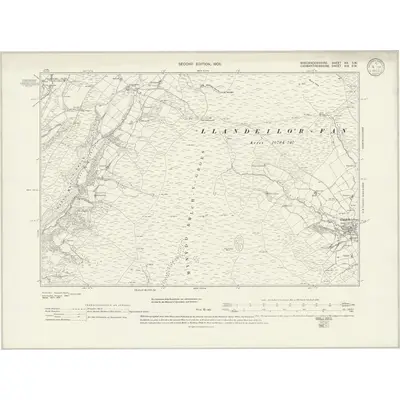 1903 Map of Brecknockshire XX.SW, 1933 Print