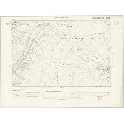 1903 Map of Brecknockshire XX.SW, 1946 Print