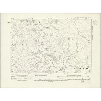 1903 Map of Brecknockshire XXI.NE, 1938 Print