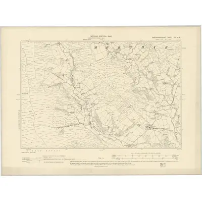 1903 Map of Brecknockshire XXI.NW, 1905 Print