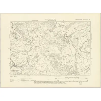 1903 Map of Brecknockshire XXI.SE, 1905 Print