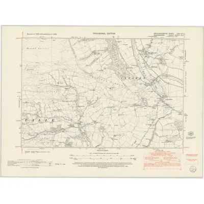 1948 Map of Brecknockshire XXII.NE, 1952 Print
