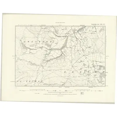 1886 Map of Brecknockshire XXII.NW, 1888 Print