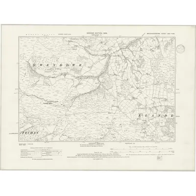 1903 Map of Brecknockshire XXII.NW, 1938 Print