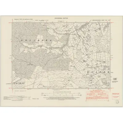 1948 Map of Brecknockshire XXII.NW, 1952 Print