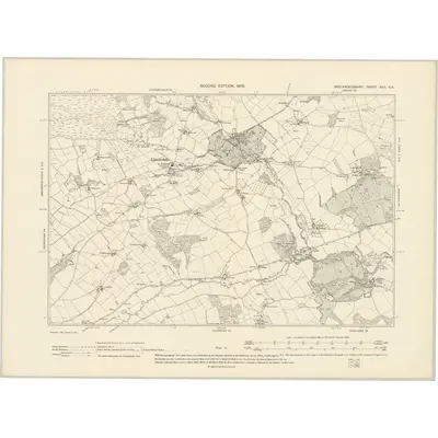1903 Map of Brecknockshire XXII.SE, 1905 Print