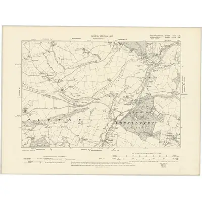 1903 Map of Brecknockshire XXIII.NW, 1905 Print