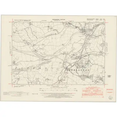 1946 Map of Brecknockshire XXIII.NW, 1953 Print