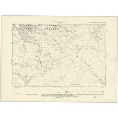 1903 Map of Brecknockshire XXIII.SE, 1905 Print