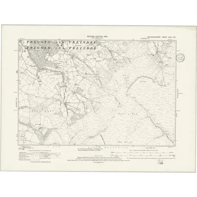 1903 Map of Brecknockshire XXIII.SE, 1939 Print