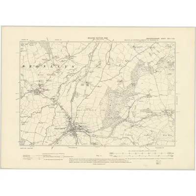 1903 Map of Brecknockshire XXIII.SW, 1905 Print