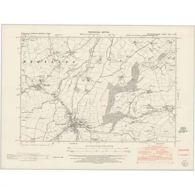1948 Map of Brecknockshire XXIII.SW, 1953 Print