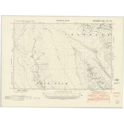 1945 Map of Brecknockshire XXIV.SW, 1952 Print
