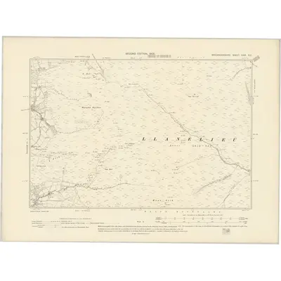 1903 Map of Brecknockshire XXIX.NE, 1905 Print