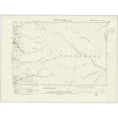 1903 Map of Brecknockshire XXIX.NE, 1937 Print