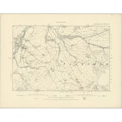 1886 Map of Brecknockshire XXIX.NW, 1887 Print