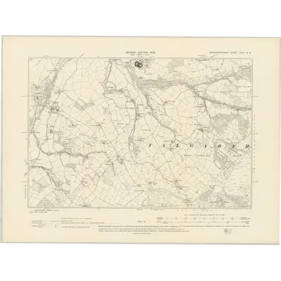1903 Map of Brecknockshire XXIX.NW, 1905 Print