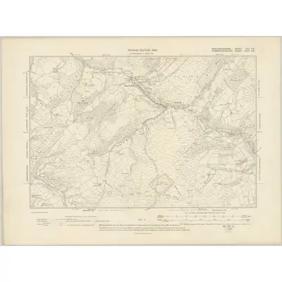 1903 Map of Brecknockshire XXV.NE, 1906 Print